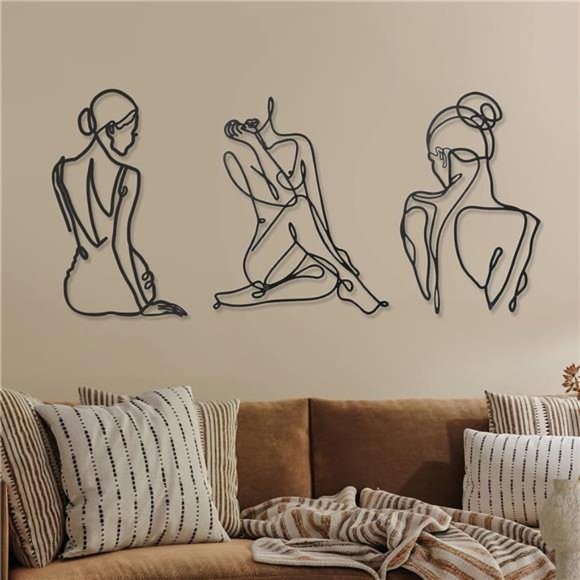 3 Pieces - Metal Wall Art Decor Bedroom Kitchen Bathroom Living Room Decoration